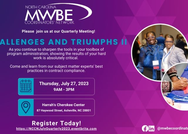 NC MWBE July Quarterly Meeting